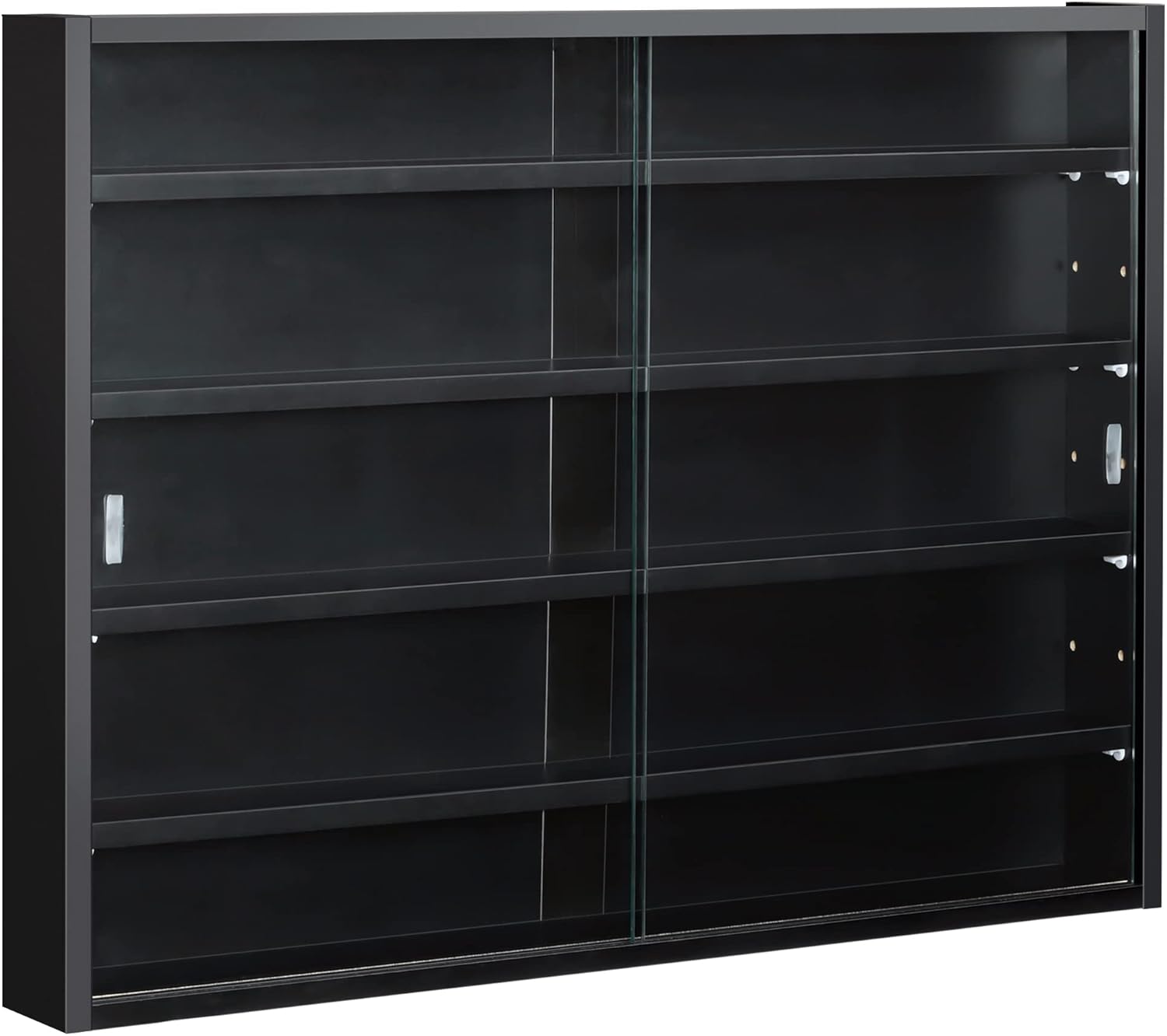 Glass Cabinet Display - 5-Tier Display Cabinet, Glass Door Cabinet