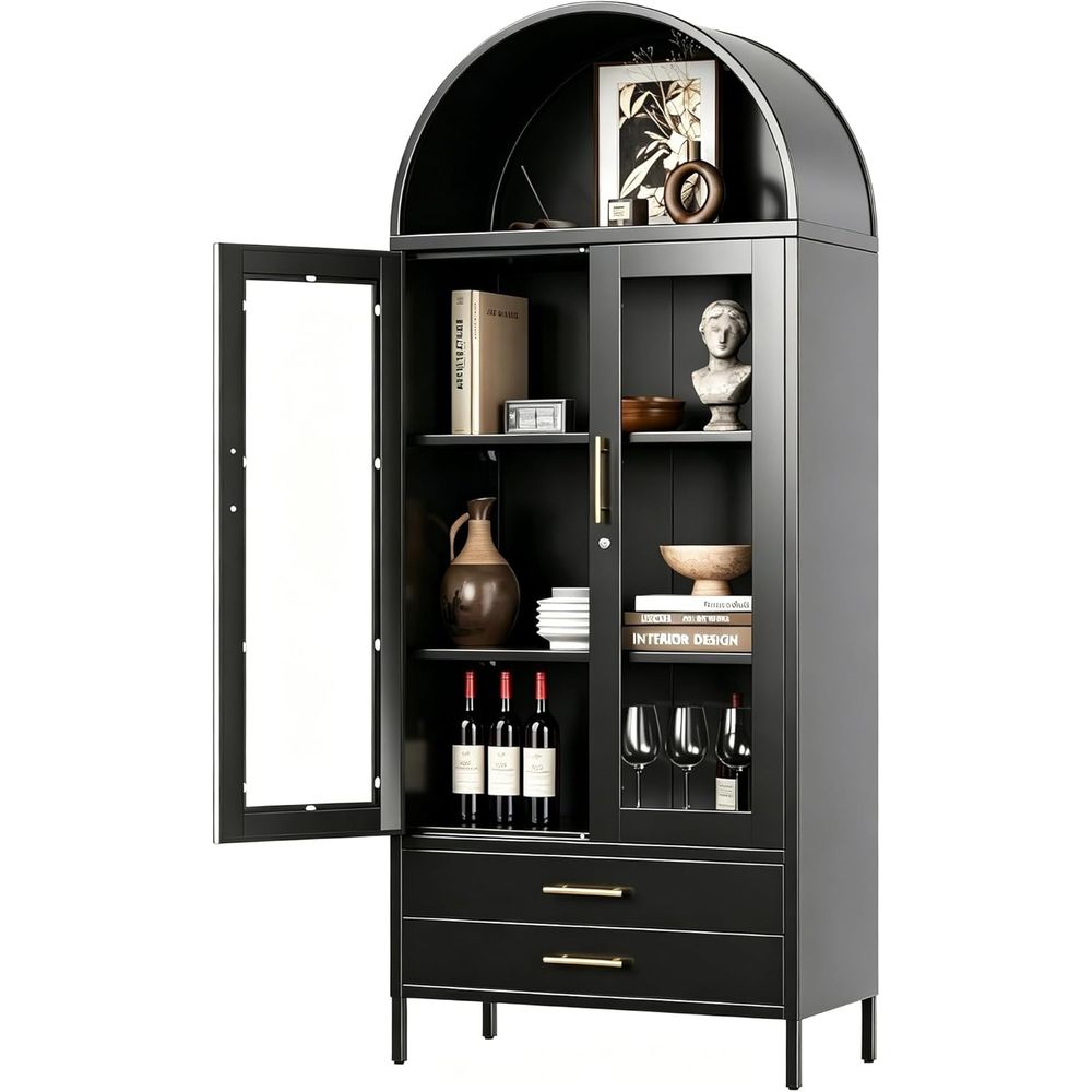 Glass Cabinet Display - 73 High Metal Display Cabinet with
