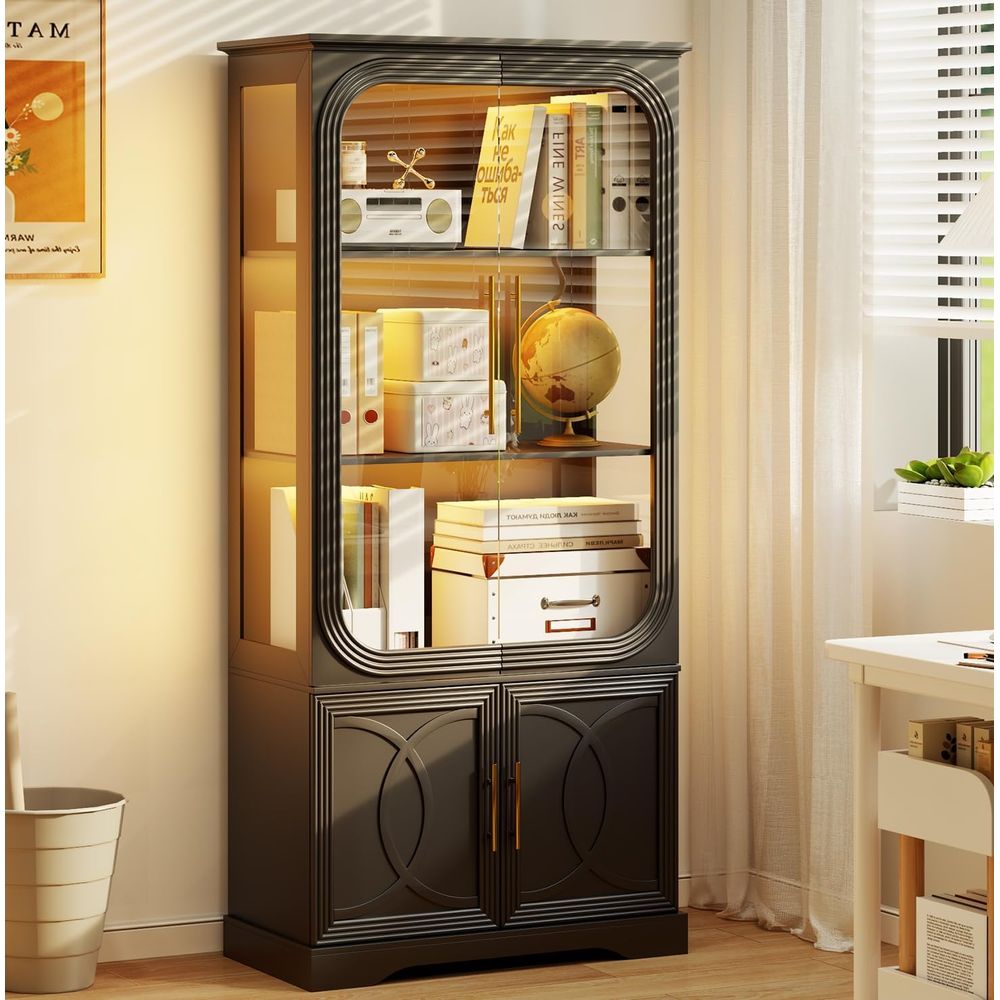 Glass Cabinet Display - 69 Tall Glass Display Cabinet with
