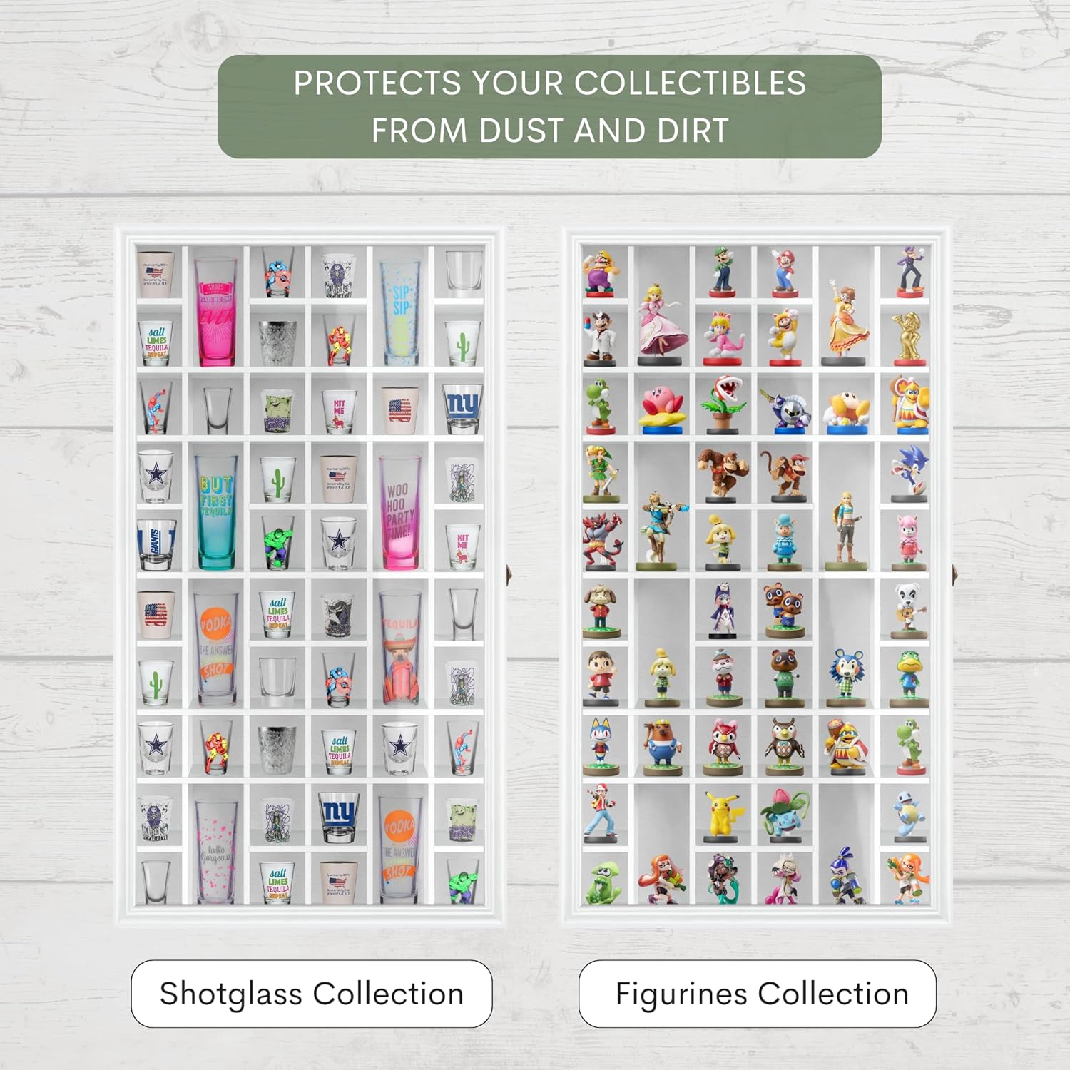 Solid Wood Shot Glass Display  - Glass Cabinet Display recension och pris