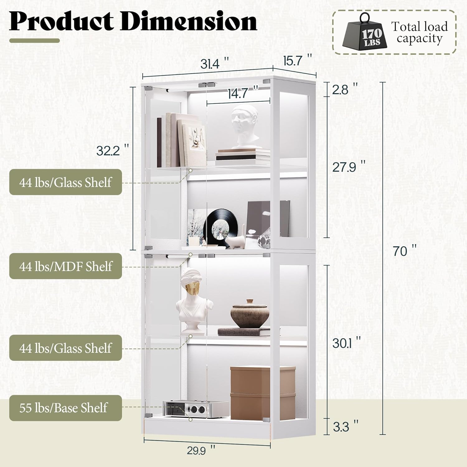 RGB Display Cabinet with Adjus - Glass Cabinet Display recension och pris