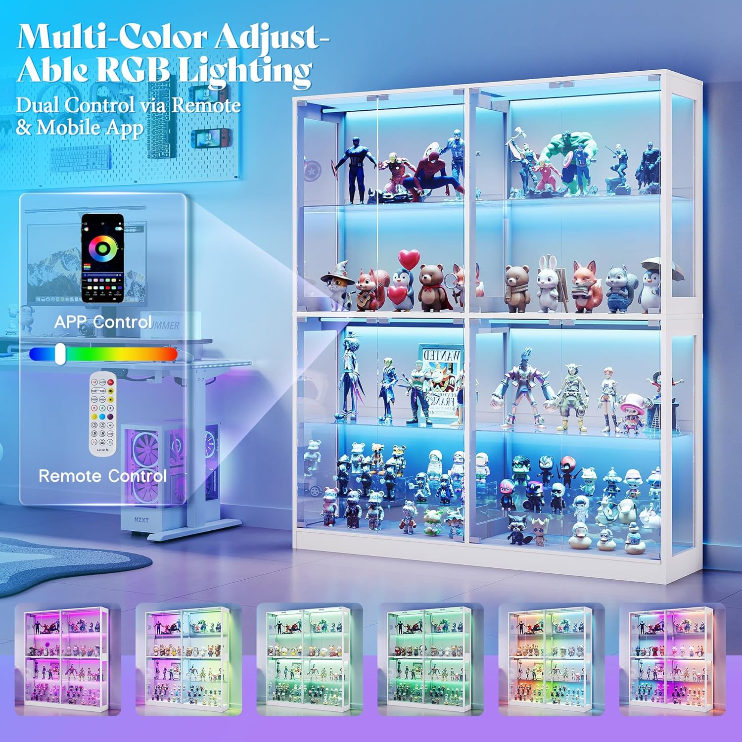 RGB Display Cabinet with Adjus - Glass Cabinet Display recension och pris