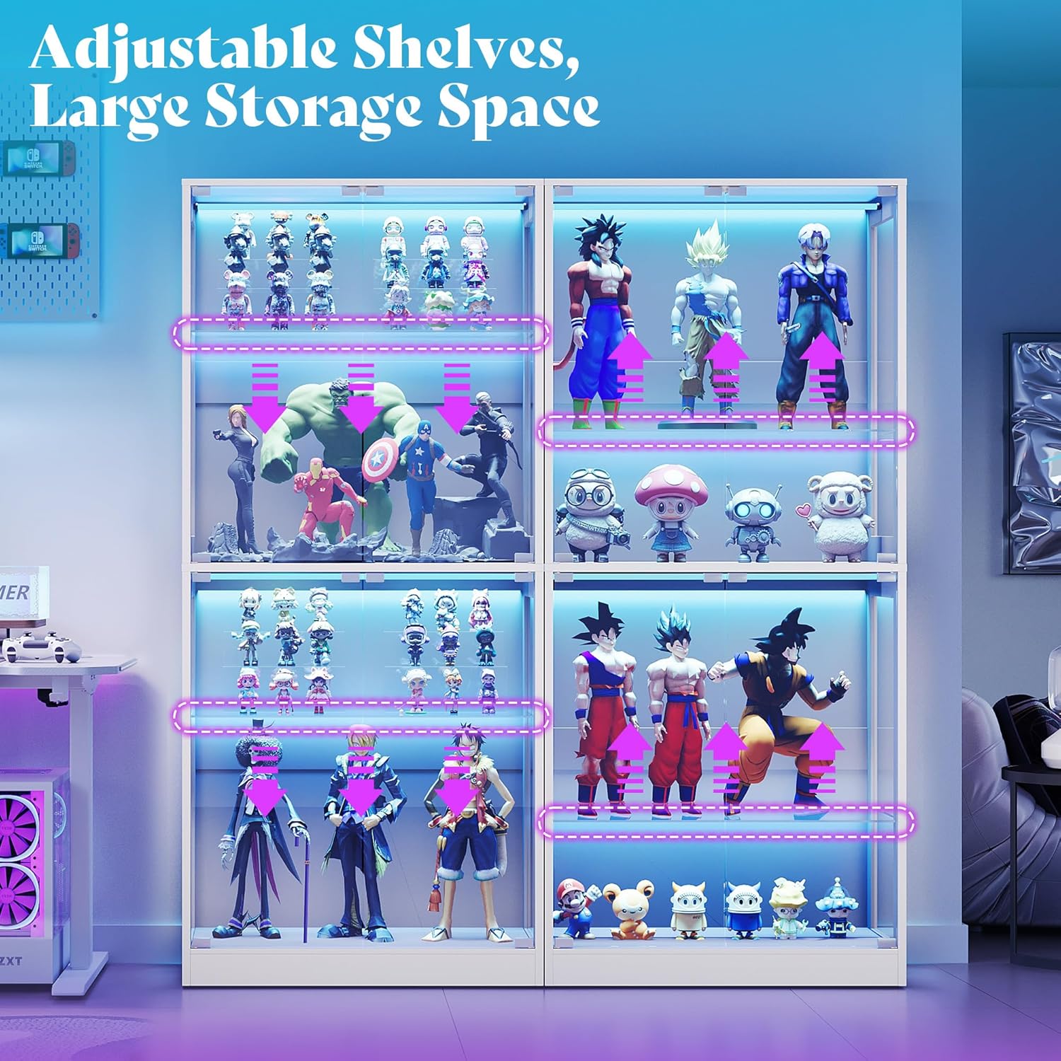 RGB Display Cabinet with Adjus - Glass Cabinet Display recension och pris