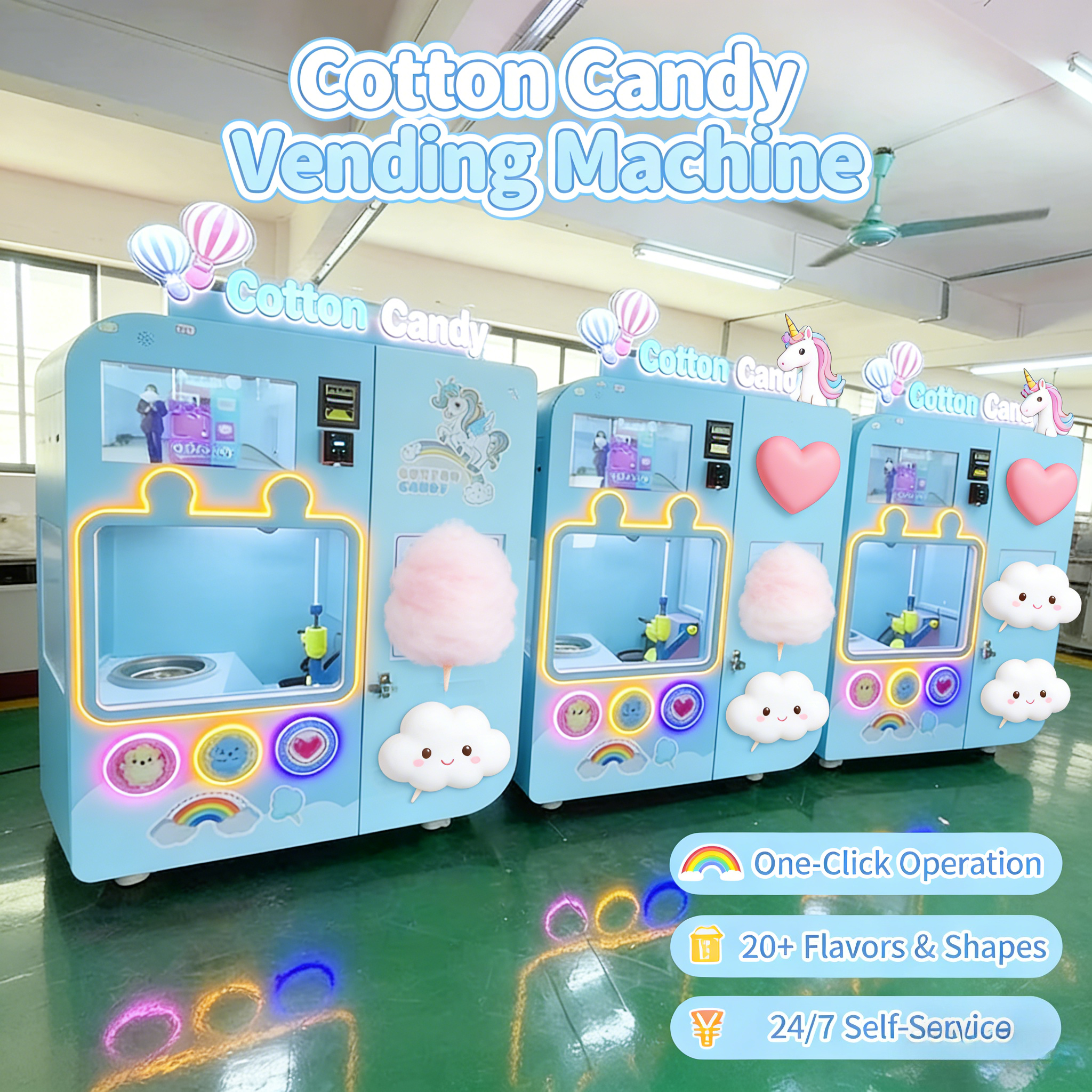 Customized Automatic Cotton Ca - Candy Vending Machine recension och pris