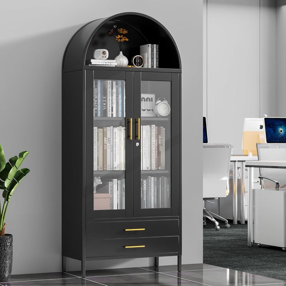 73 High Metal Display Cabinet  - Glass Cabinet Display recension och pris