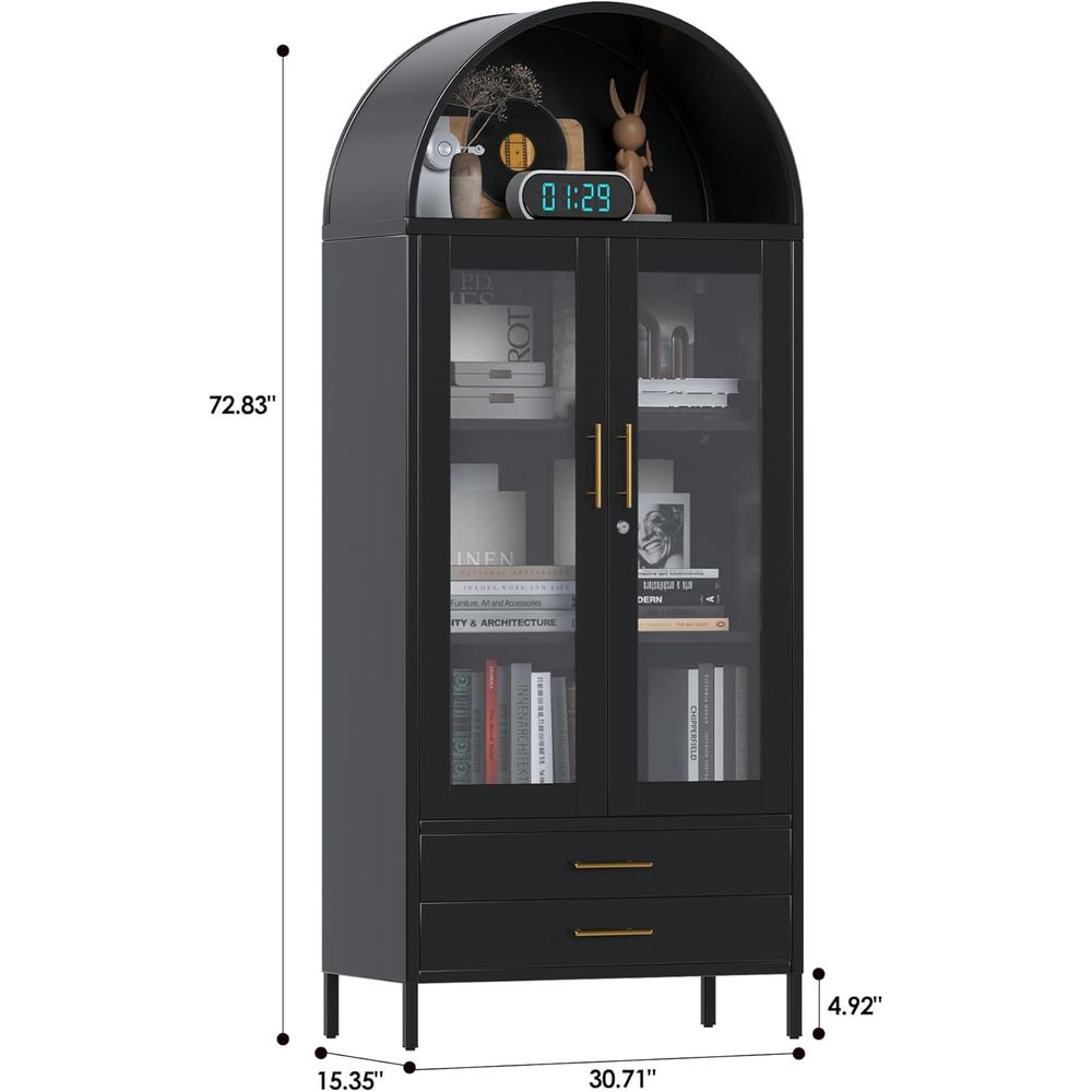 73 High Metal Display Cabinet  - Glass Cabinet Display recension och pris