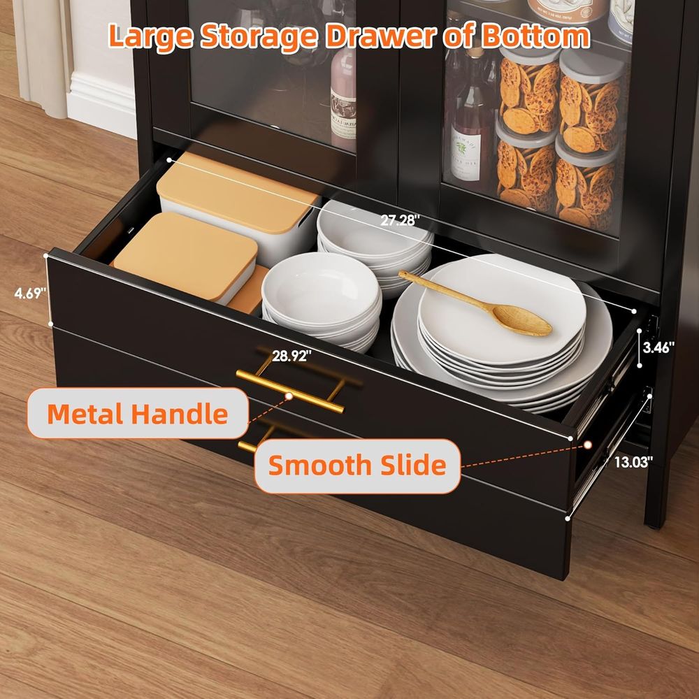 73 High Metal Display Cabinet  - Glass Cabinet Display recension och pris