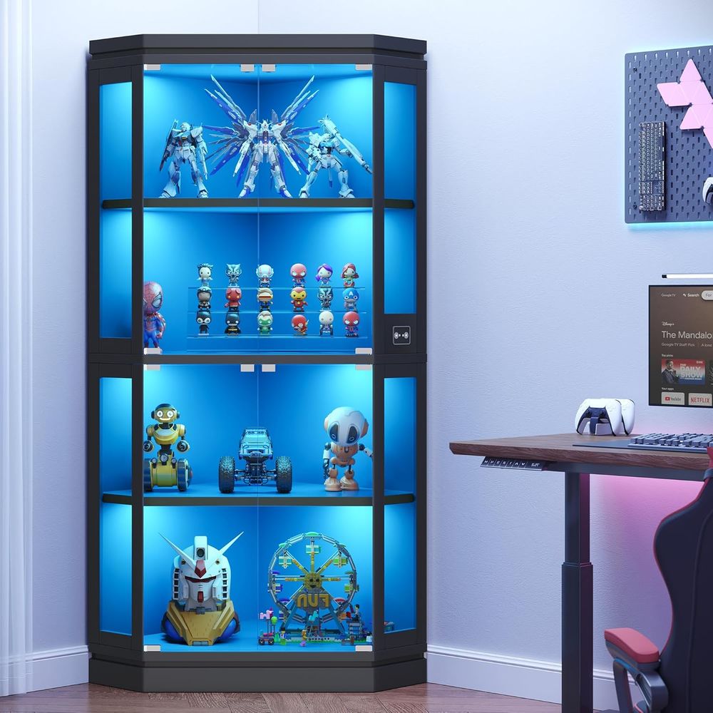 67 Tall 4-Tier Glass Display C - Glass Cabinet Display recension och pris