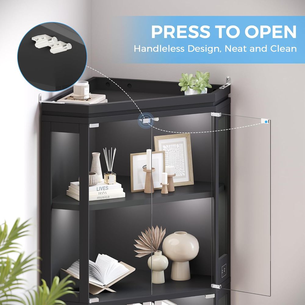 67 Tall 4-Tier Glass Display C - Glass Cabinet Display recension och pris