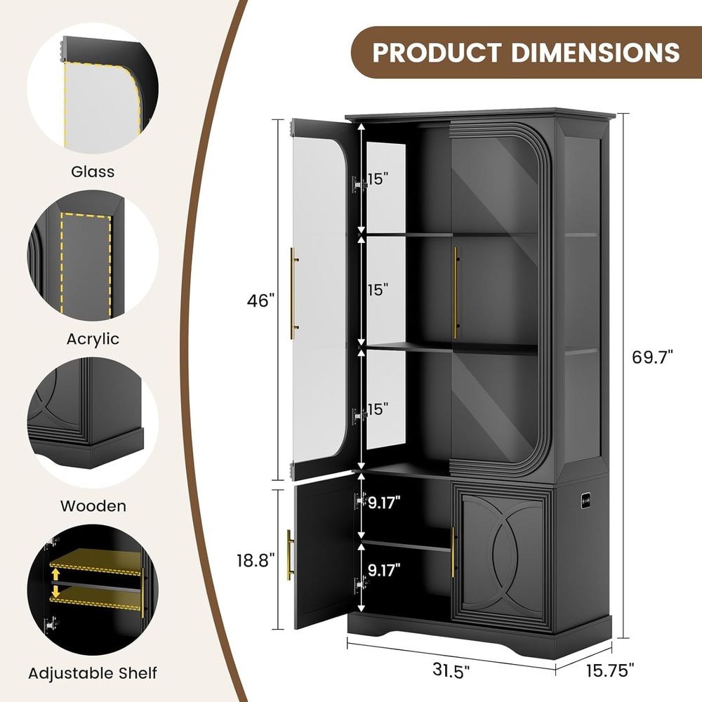 69 Tall Glass Display Cabinet  - Glass Cabinet Display recension och pris