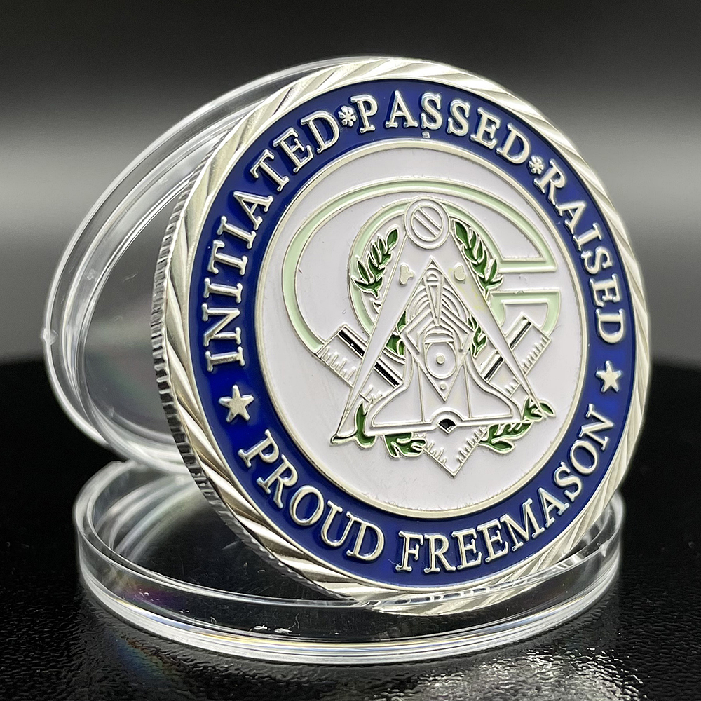 Masonic Freemason Badge Silver - Token Coin Mechanism recension och pris