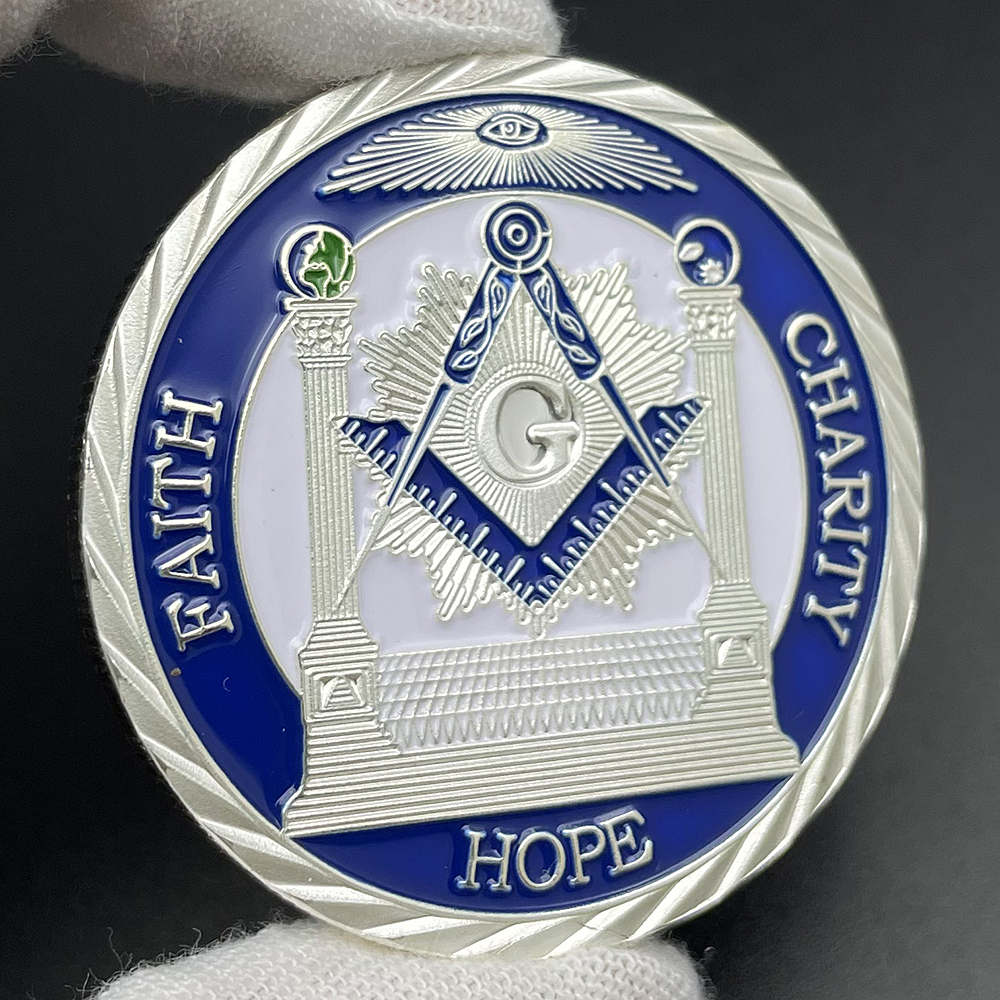Masonic Freemason Badge Silver - Token Coin Mechanism recension och pris