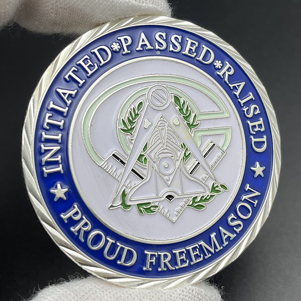 Masonic Freemason Badge Silver - Token Coin Mechanism recension och pris