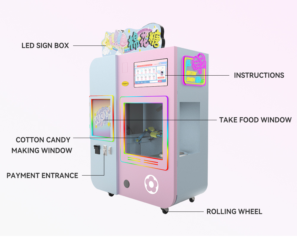 Customized Industrial Cotton C - Candy Vending Machine recension och pris