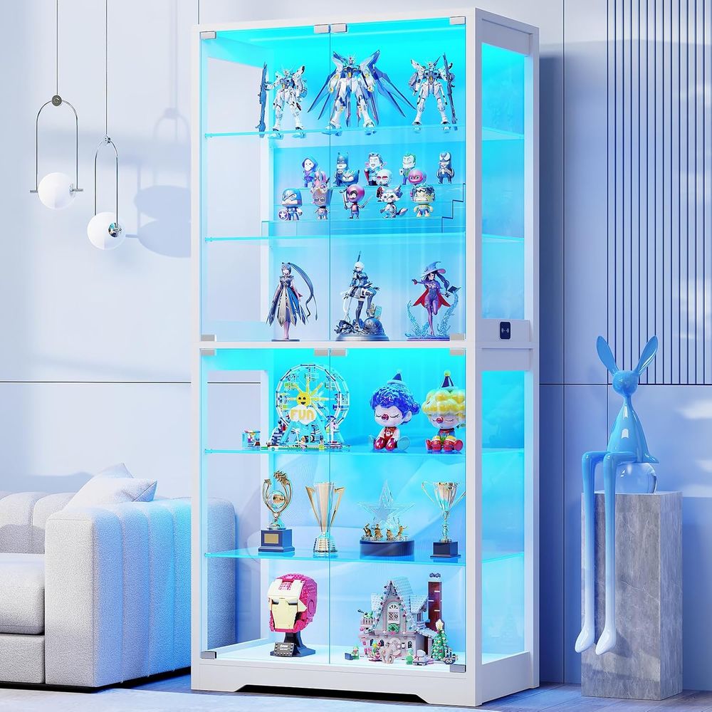 71 6-Tier Glass Door Display C - Glass Cabinet Display recension och pris