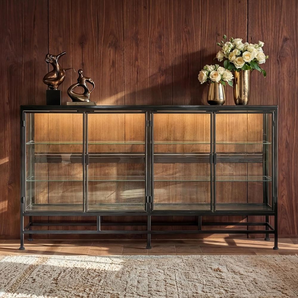 64 Metal Framed Glass Door Dis - Glass Cabinet Display recension och pris