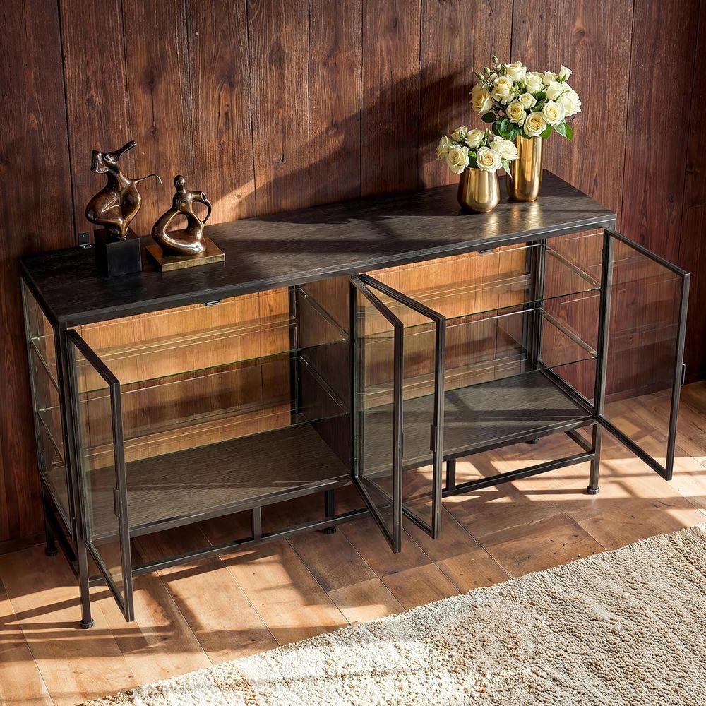 64 Metal Framed Glass Door Dis - Glass Cabinet Display recension och pris