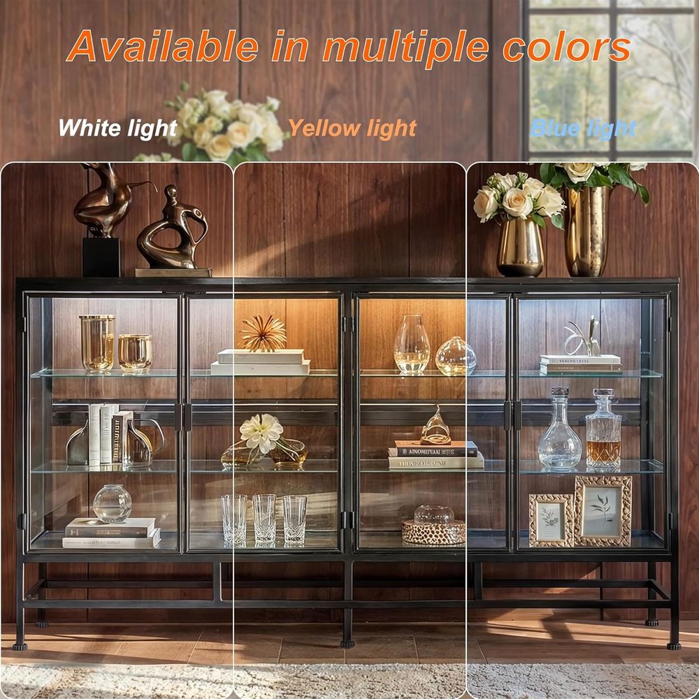64 Metal Framed Glass Door Dis - Glass Cabinet Display recension och pris
