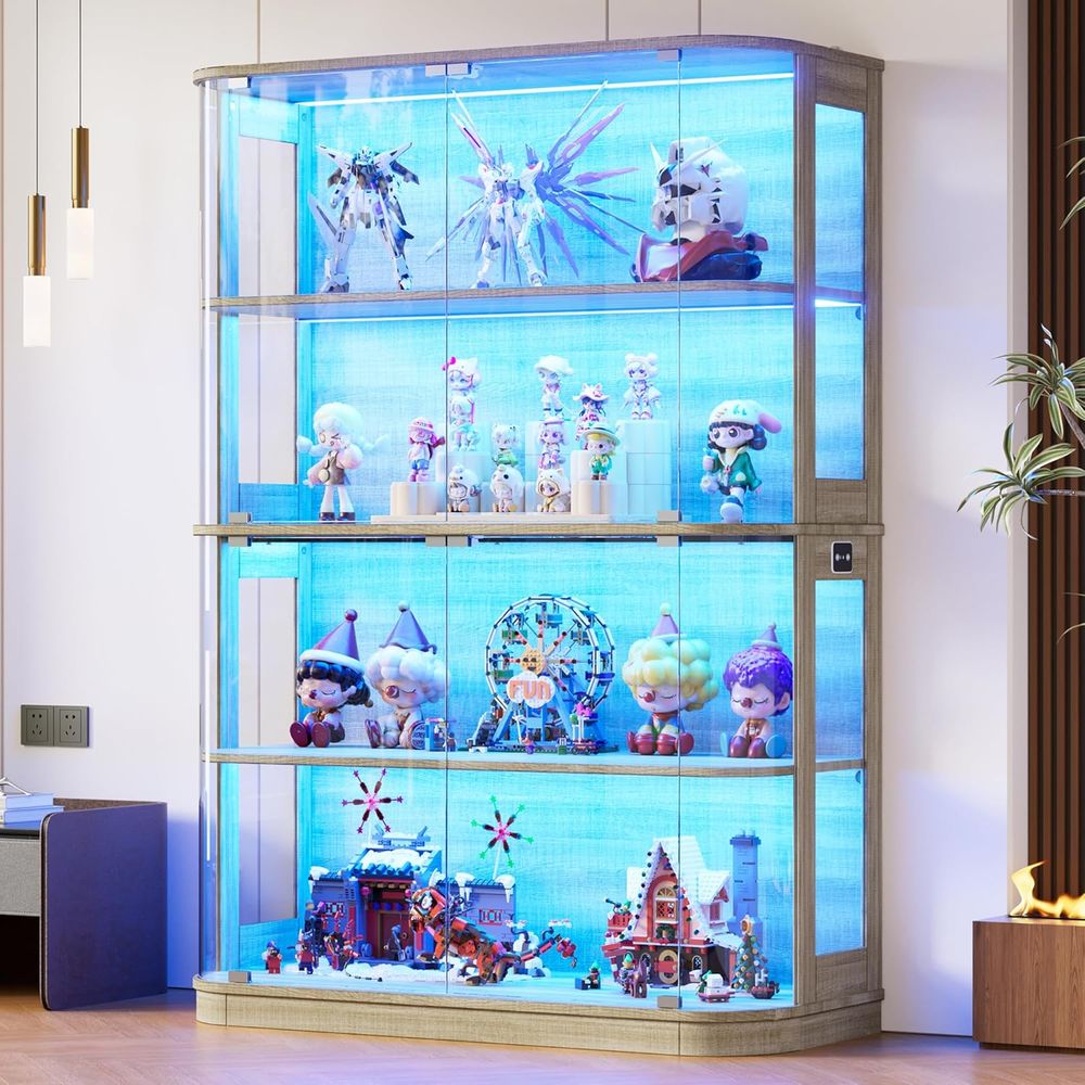 47.2 Glass-Door 4-Tier Display - Glass Cabinet Display recension och pris