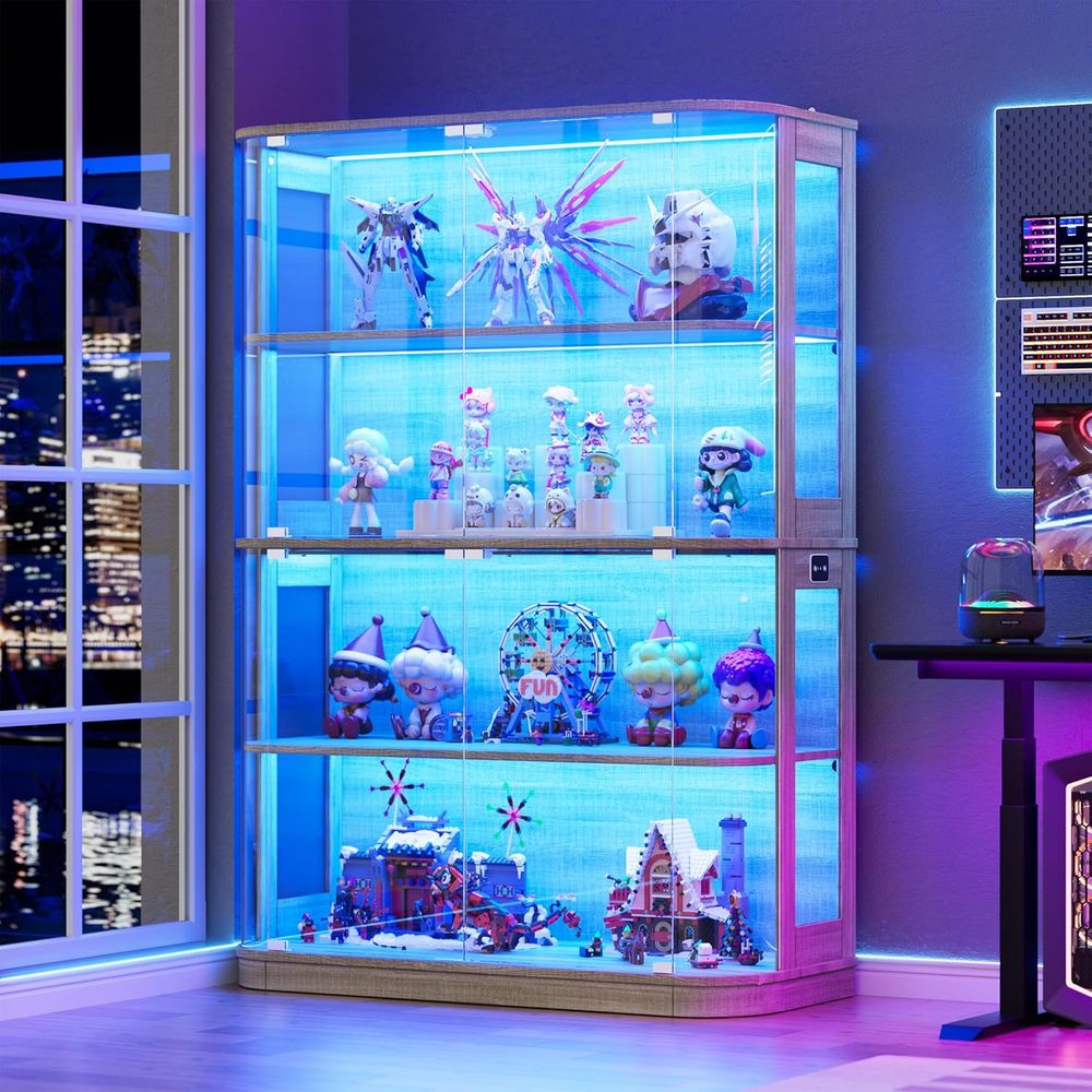 47.2 Glass-Door 4-Tier Display - Glass Cabinet Display recension och pris