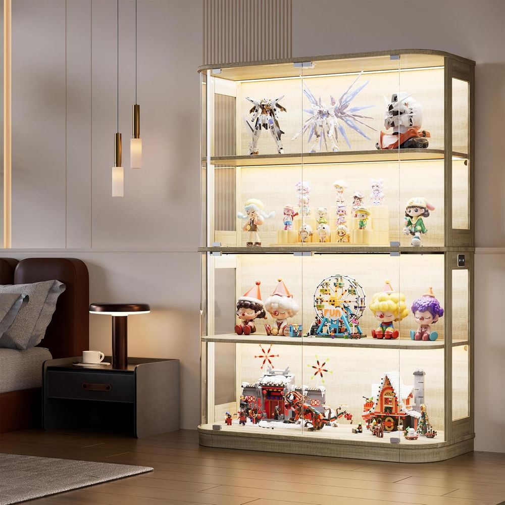 47.2 Glass-Door 4-Tier Display - Glass Cabinet Display recension och pris