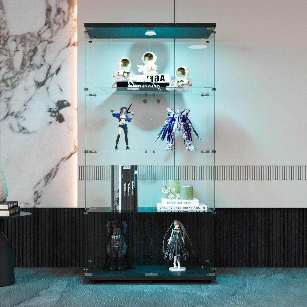 4Shelf Tempered Glass Display  - Glass Cabinet Display recension och pris