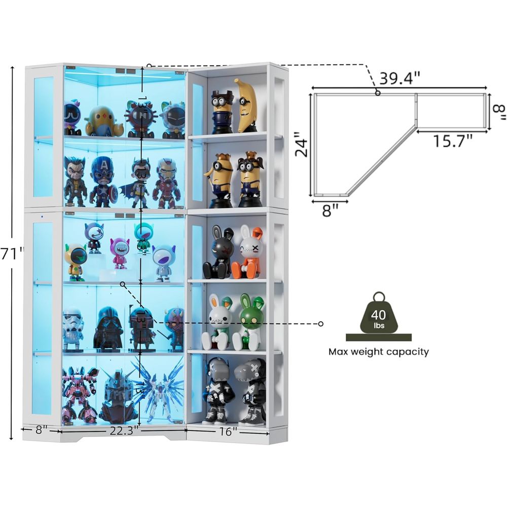 5-Tier Glass Display Cabinet w - Glass Cabinet Display recension och pris
