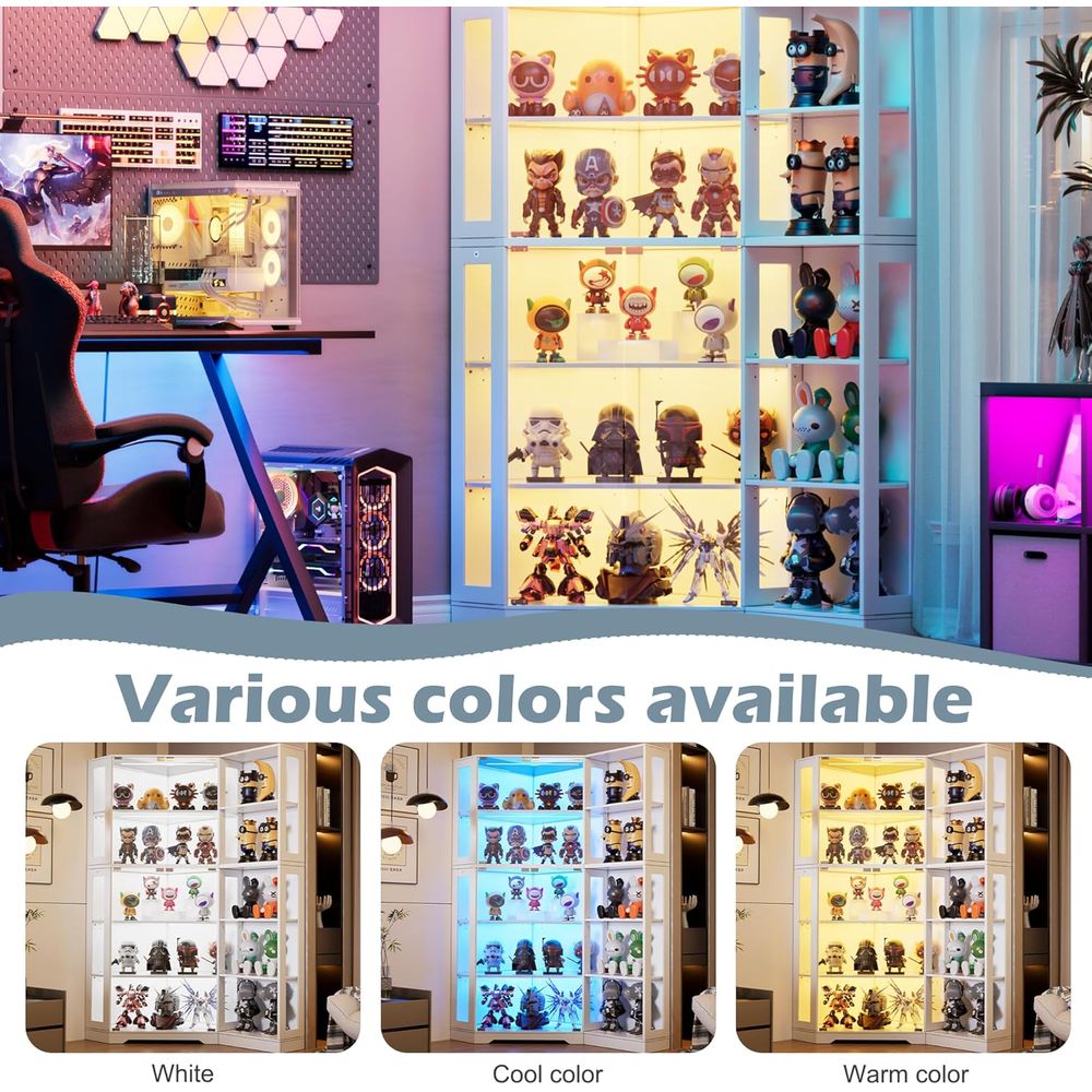 5-Tier Glass Display Cabinet w - Glass Cabinet Display recension och pris