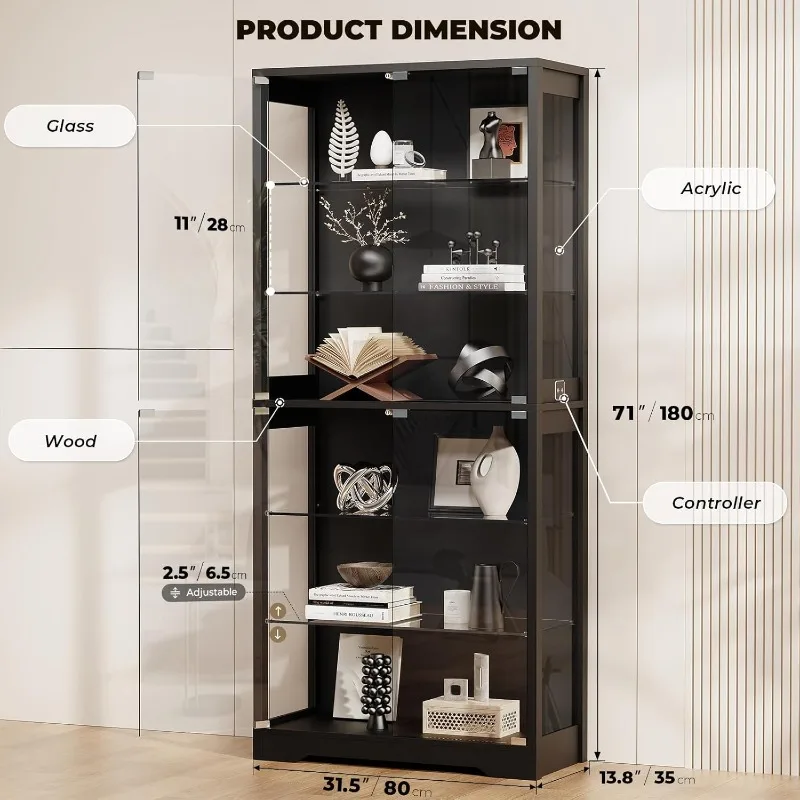 BROTTAR Display Cabinet with G - Glass Cabinet Display recension och pris