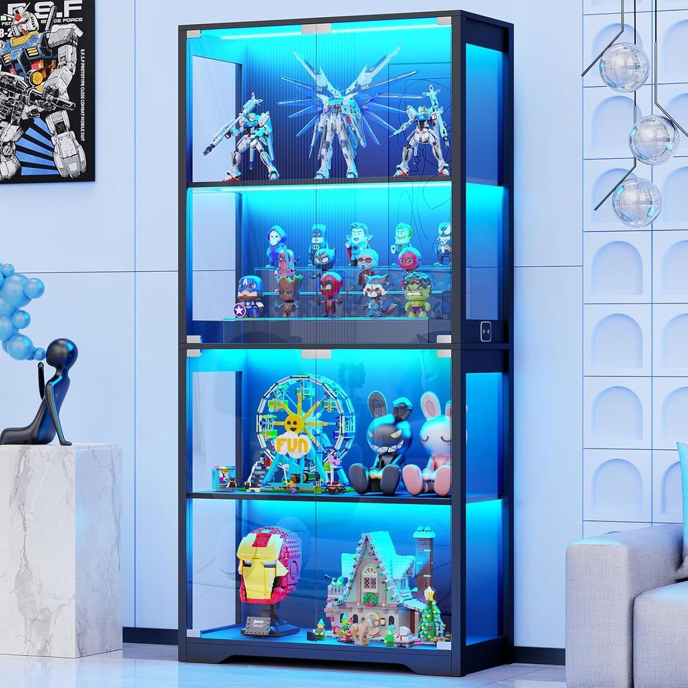 4-Tier Glass Display Cabinet w - Glass Cabinet Display recension och pris