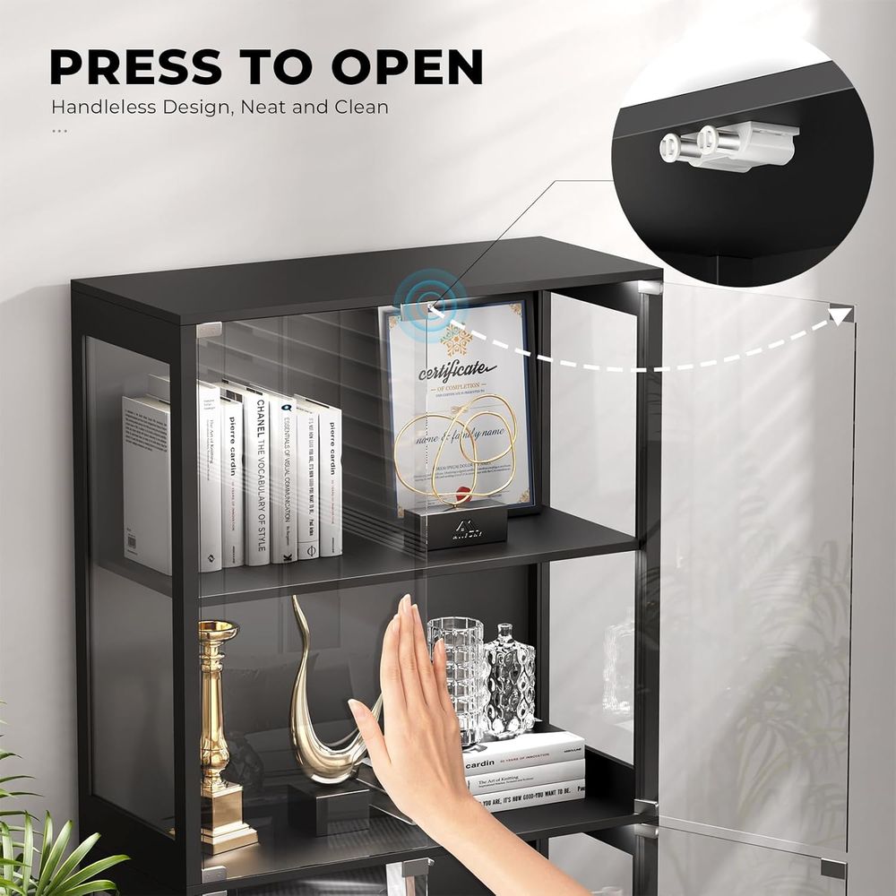 4-Tier Glass Display Cabinet w - Glass Cabinet Display recension och pris
