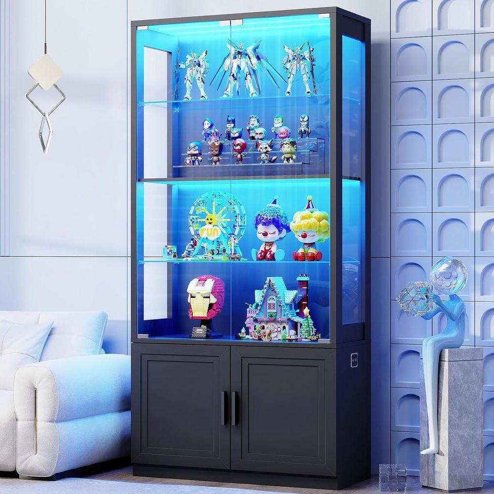 67 4-Tier Glass Display Cabine - Glass Cabinet Display recension och pris