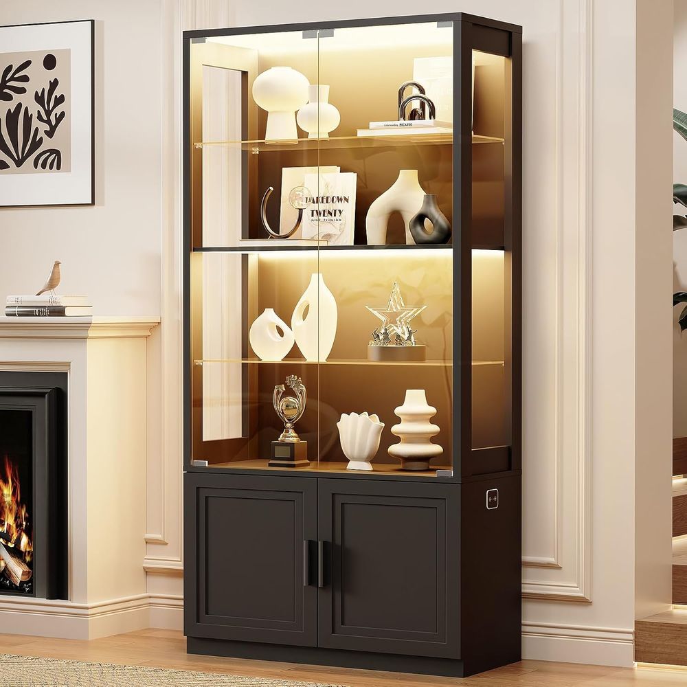 67 4-Tier Glass Display Cabine - Glass Cabinet Display recension och pris