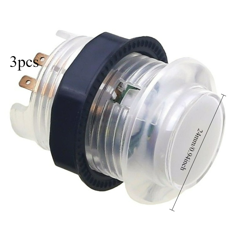 3pcs 24MM Illuminated Push But - Arcade Vibes recension och pris
