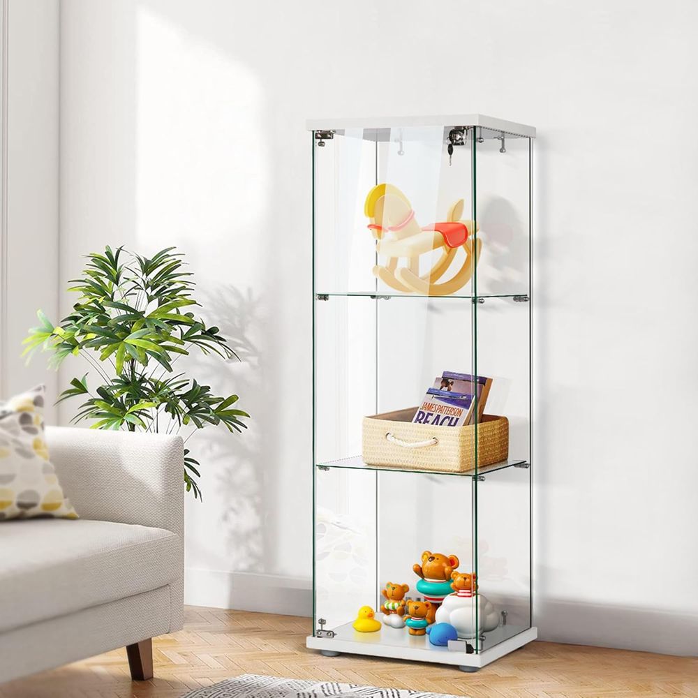 15.7W x 15.7D x 47.2H Tempered - Glass Cabinet Display recension och pris