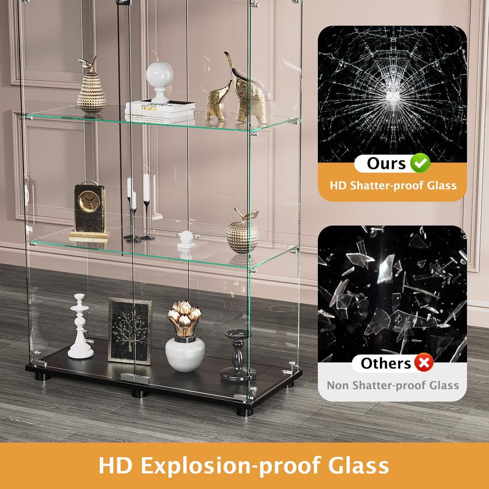 Glass Display Cabinet with 4 S - Glass Cabinet Display recension och pris