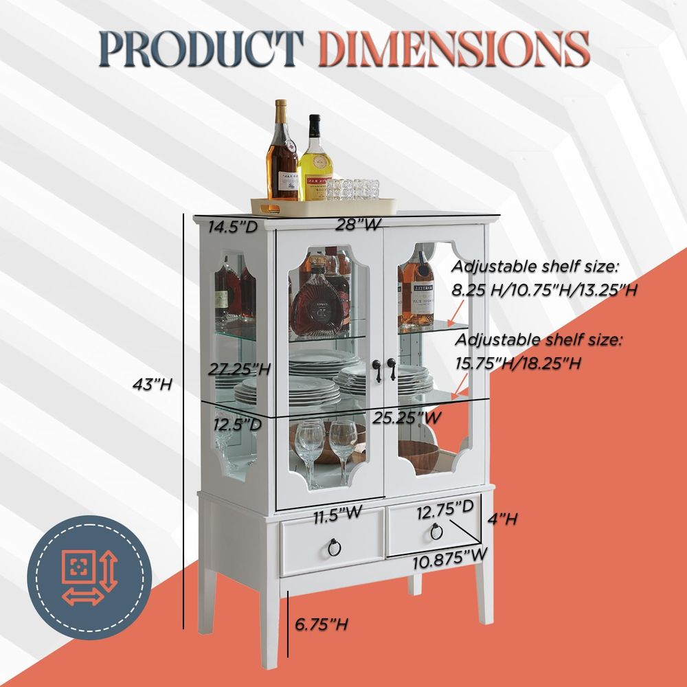 Curio Accent Storage Cabinet w - Glass Cabinet Display recension och pris