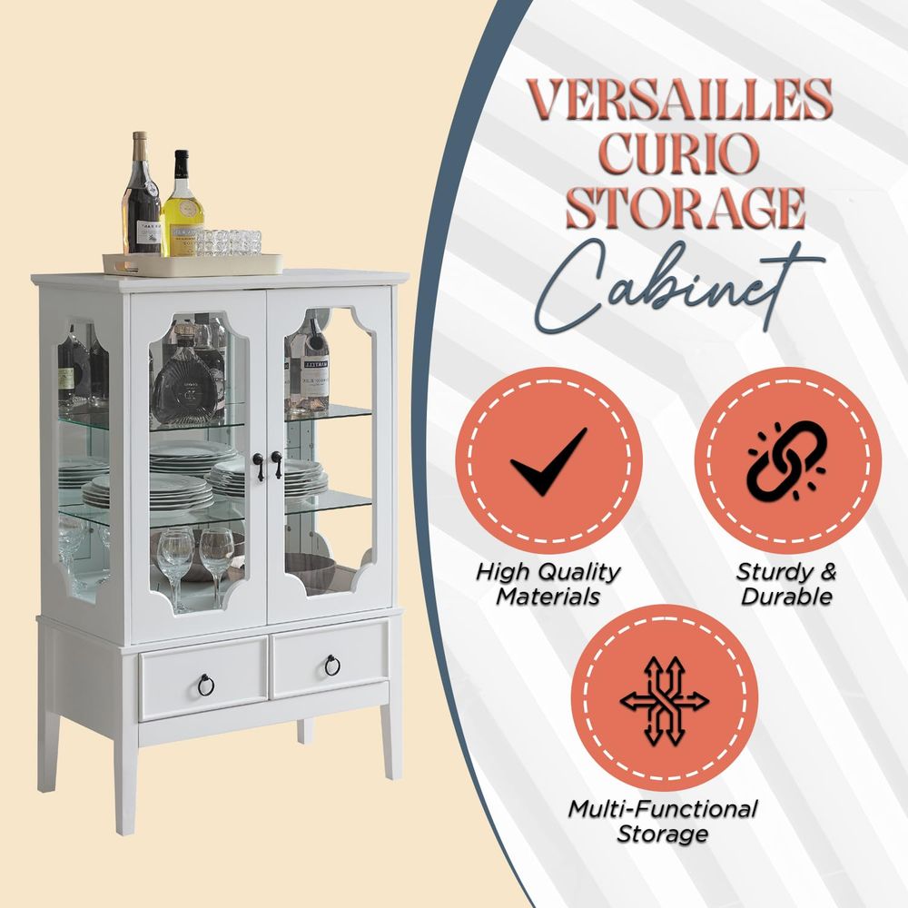 Curio Accent Storage Cabinet w - Glass Cabinet Display recension och pris