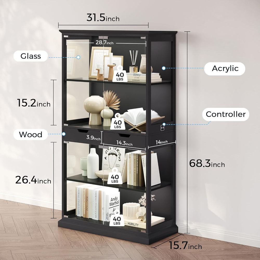 68 Tall Glass Display Cabinet  - Glass Cabinet Display recension och pris