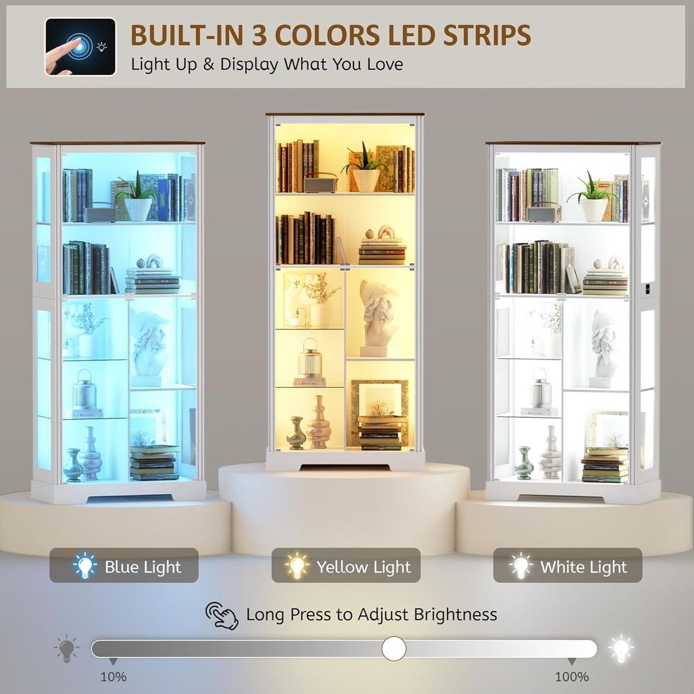 7-Tier Glass Display Cabinet w - Glass Cabinet Display recension och pris