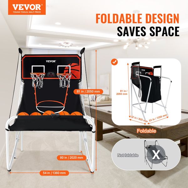 Foldable Basketball Arcade Gam - Arcade Games & Vending Co recension och pris
